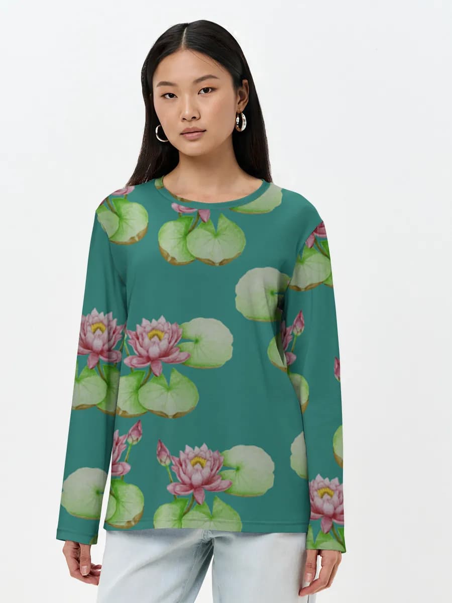 Camisa de manga larga para mujer. Algodón.