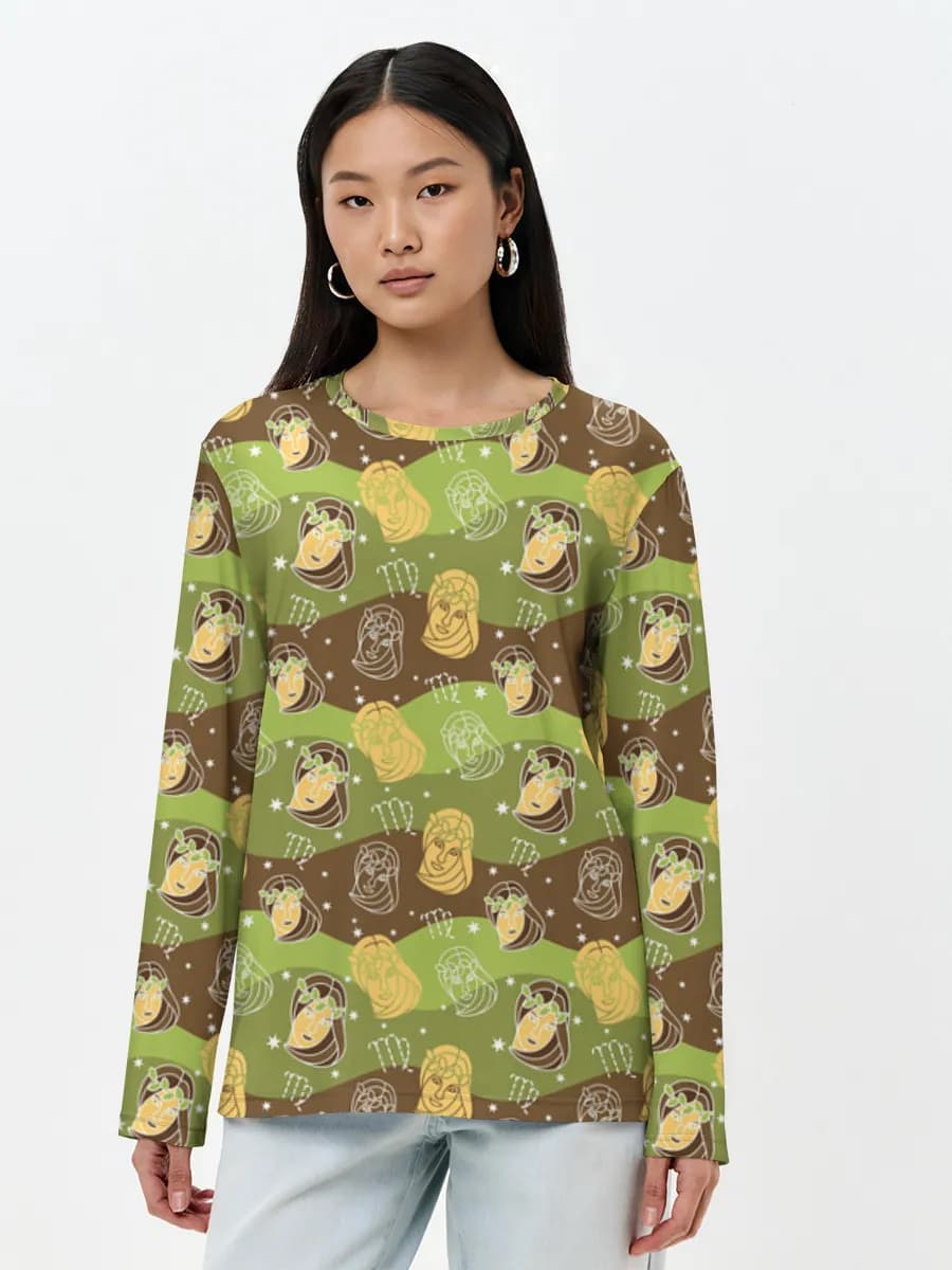 Camisa de manga larga para mujer. Algodón.