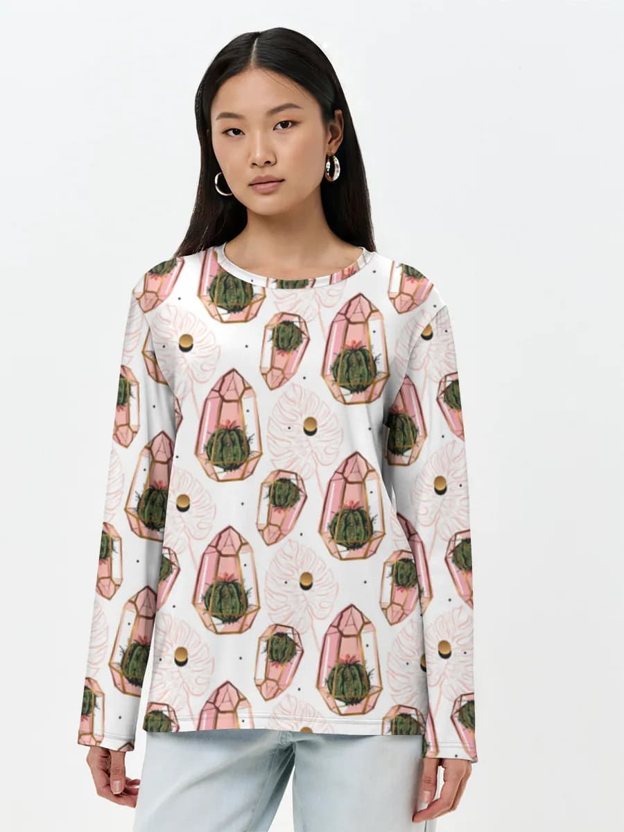 Camisa de manga larga para mujer. Algodón.
