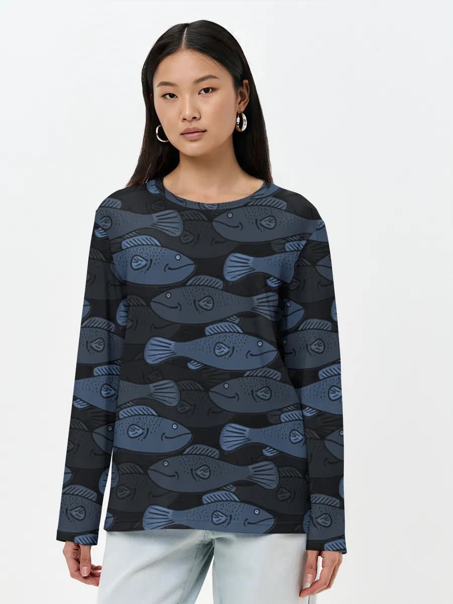 Camisa de manga larga para mujer. Algodón.