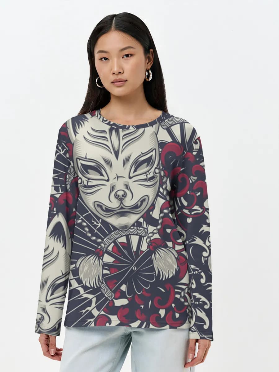 Camisa de manga larga para mujer. Algodón.