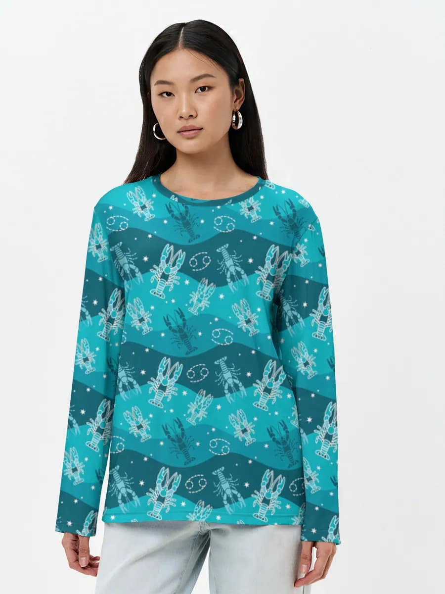 Camisa de manga larga para mujer. Algodón.