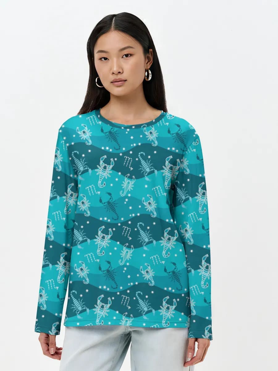 Camisa de manga larga para mujer. Algodón.