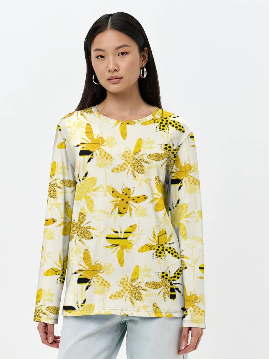 Camisa de manga larga para mujer. Algodón.