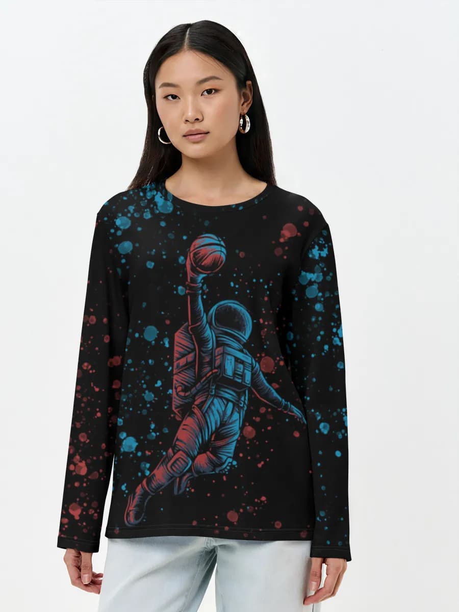 T-shirt Coton Manches Longues Femme