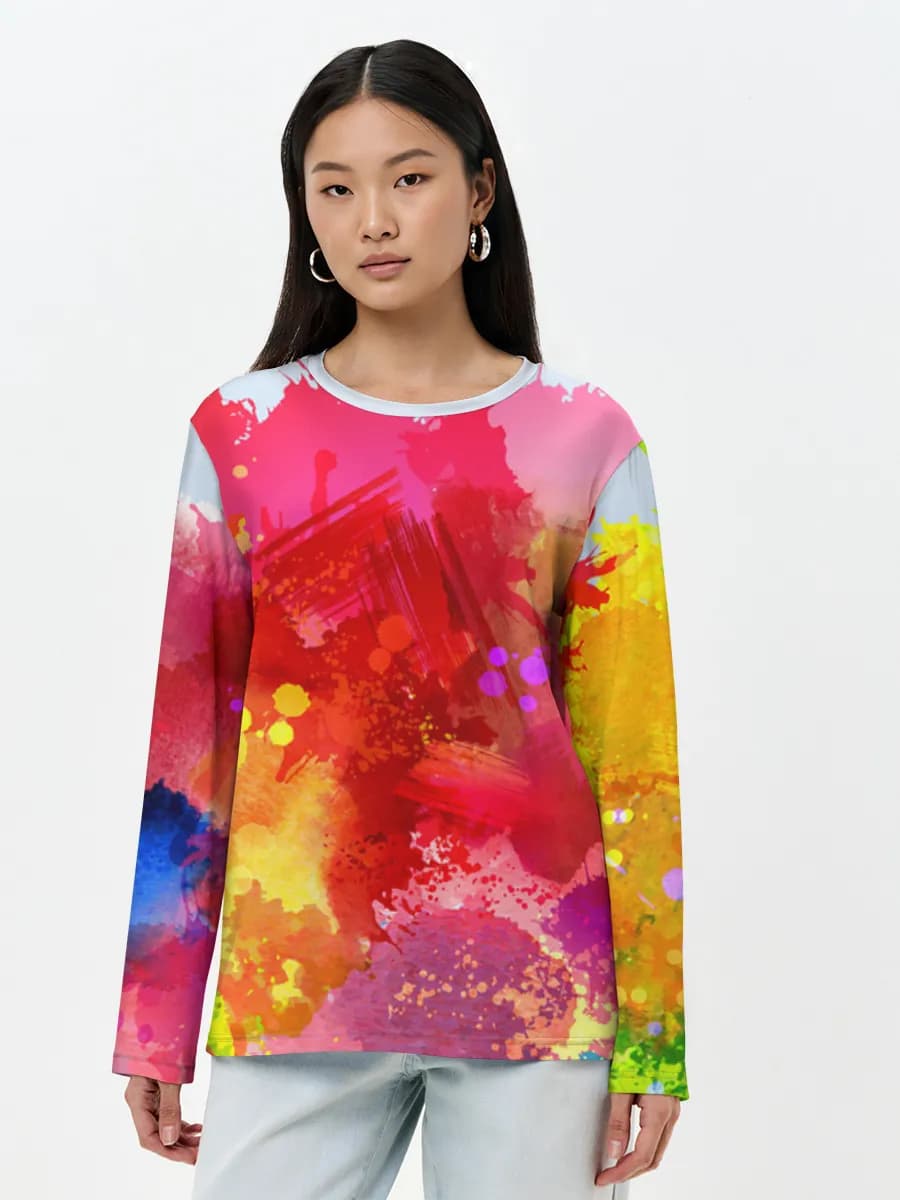 Damen Baumwoll Langarmshirt