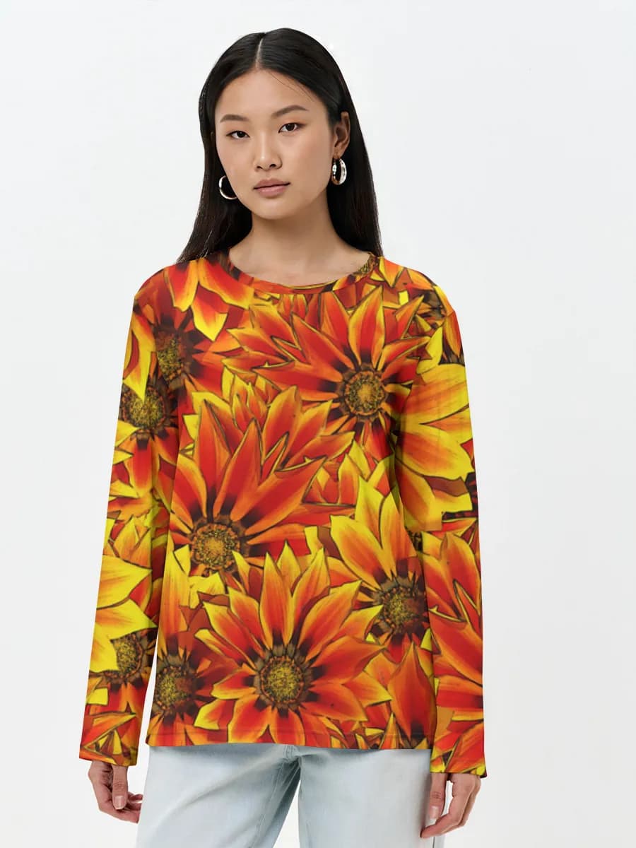 Damen Baumwoll Langarmshirt