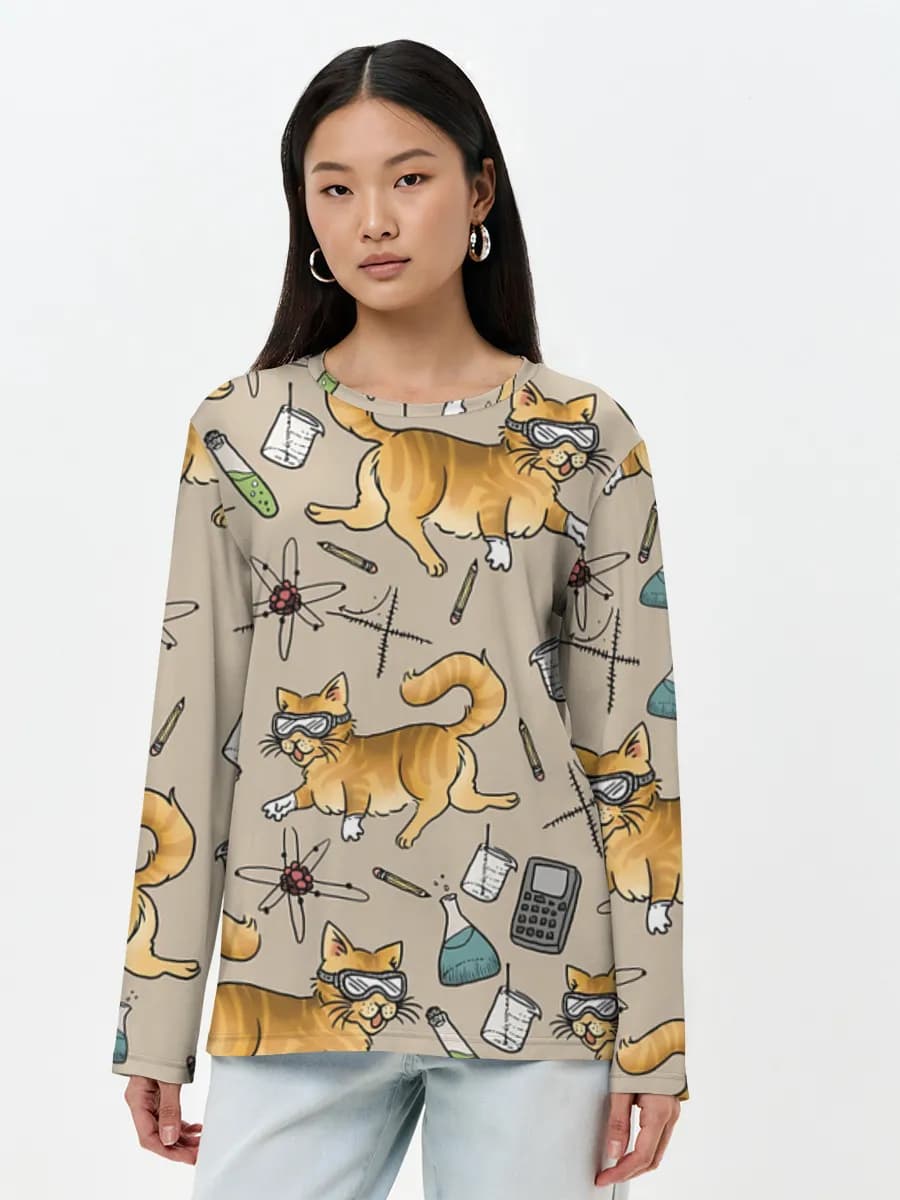 Camisa de manga larga para mujer. Algodón.