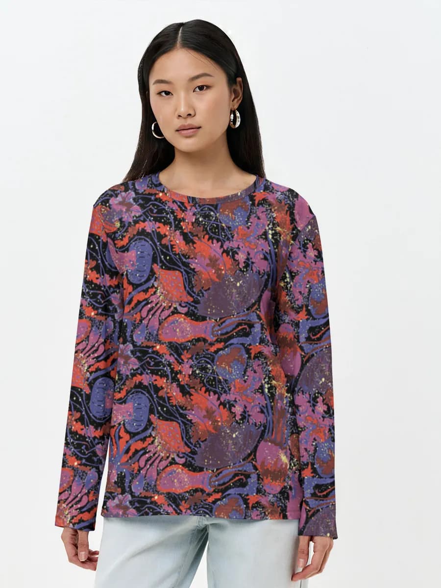T-shirt Coton Manches Longues Femme