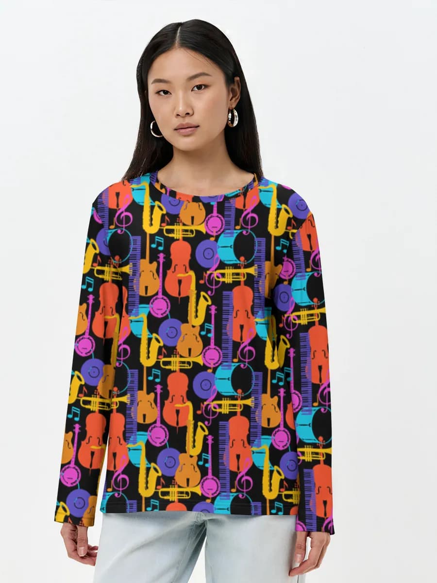 Damen Baumwoll Langarmshirt