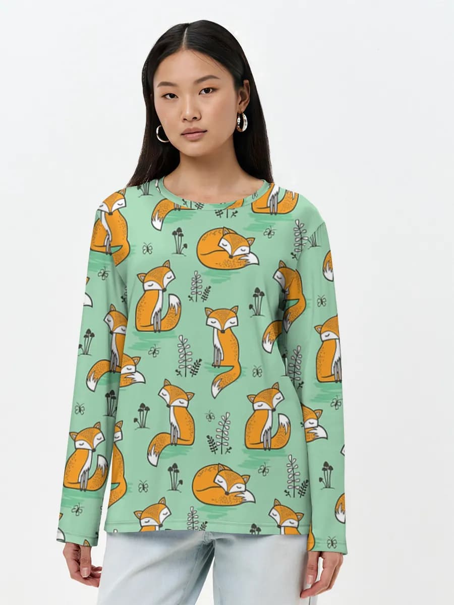 Camisa de manga larga para mujer. Algodón.