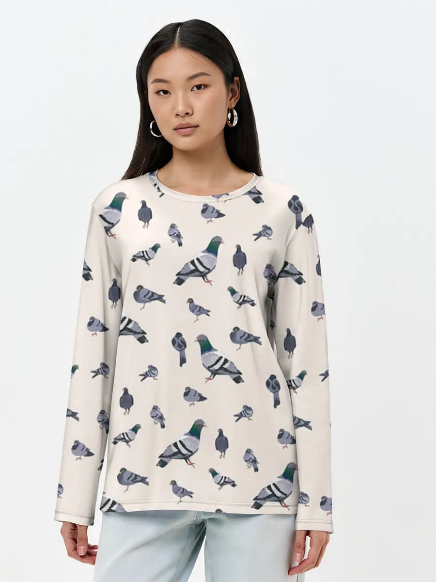 Camisa de manga larga para mujer. Algodón.