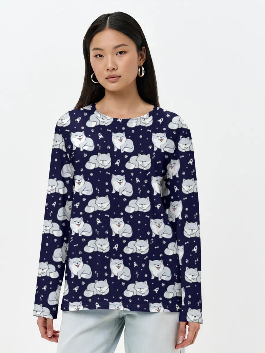T-shirt Coton Manches Longues Femme