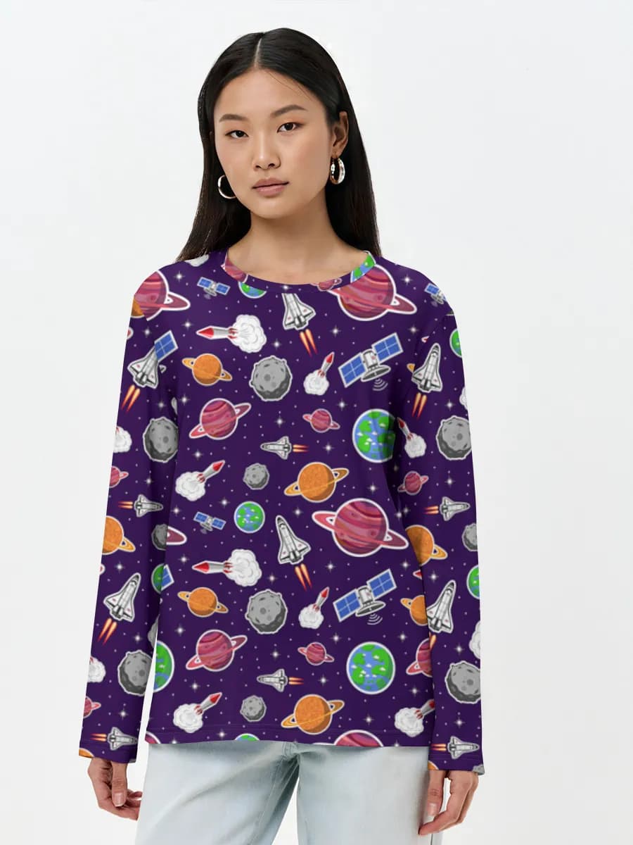 T-shirt Coton Manches Longues Femme
