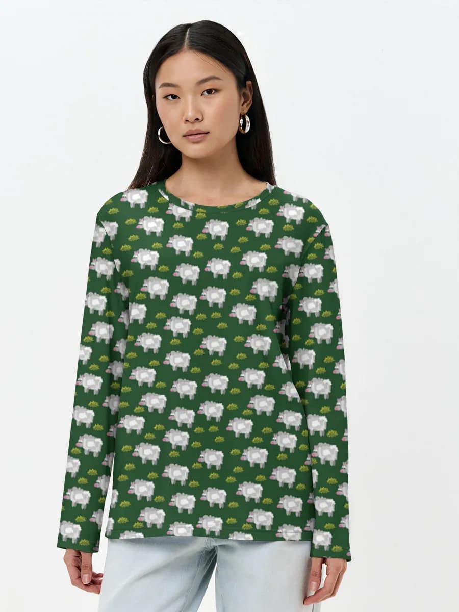 Damen Baumwoll Langarmshirt