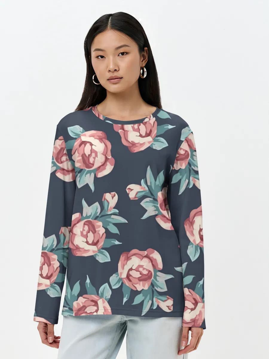 Camisa de manga larga para mujer. Algodón.