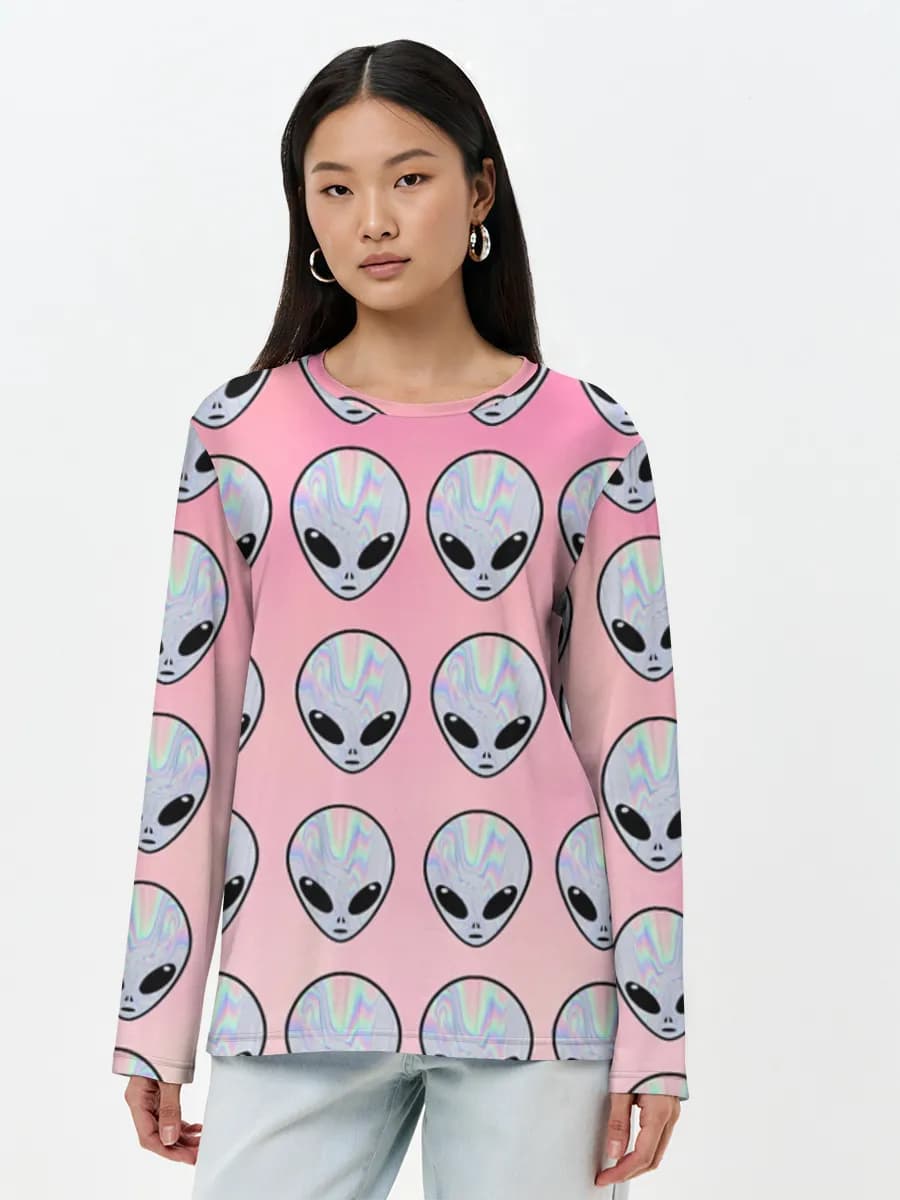 Damen Baumwoll Langarmshirt