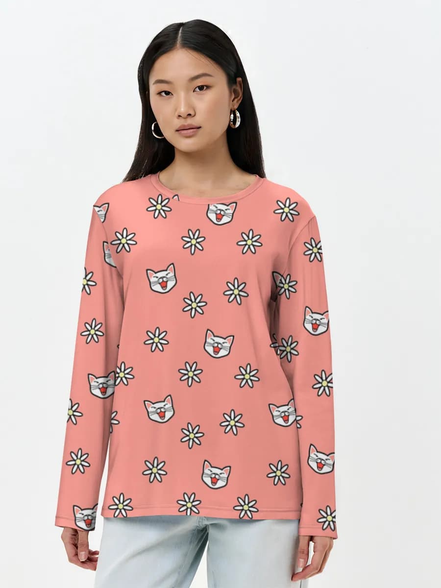 Camisa de manga larga para mujer. Algodón.