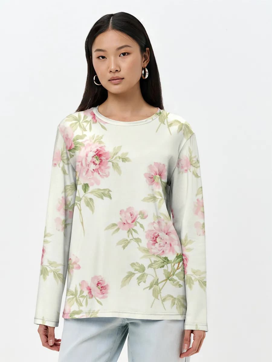Camisa de manga larga para mujer. Algodón.