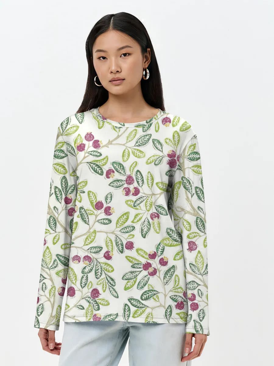 Camisa de manga larga para mujer. Algodón.