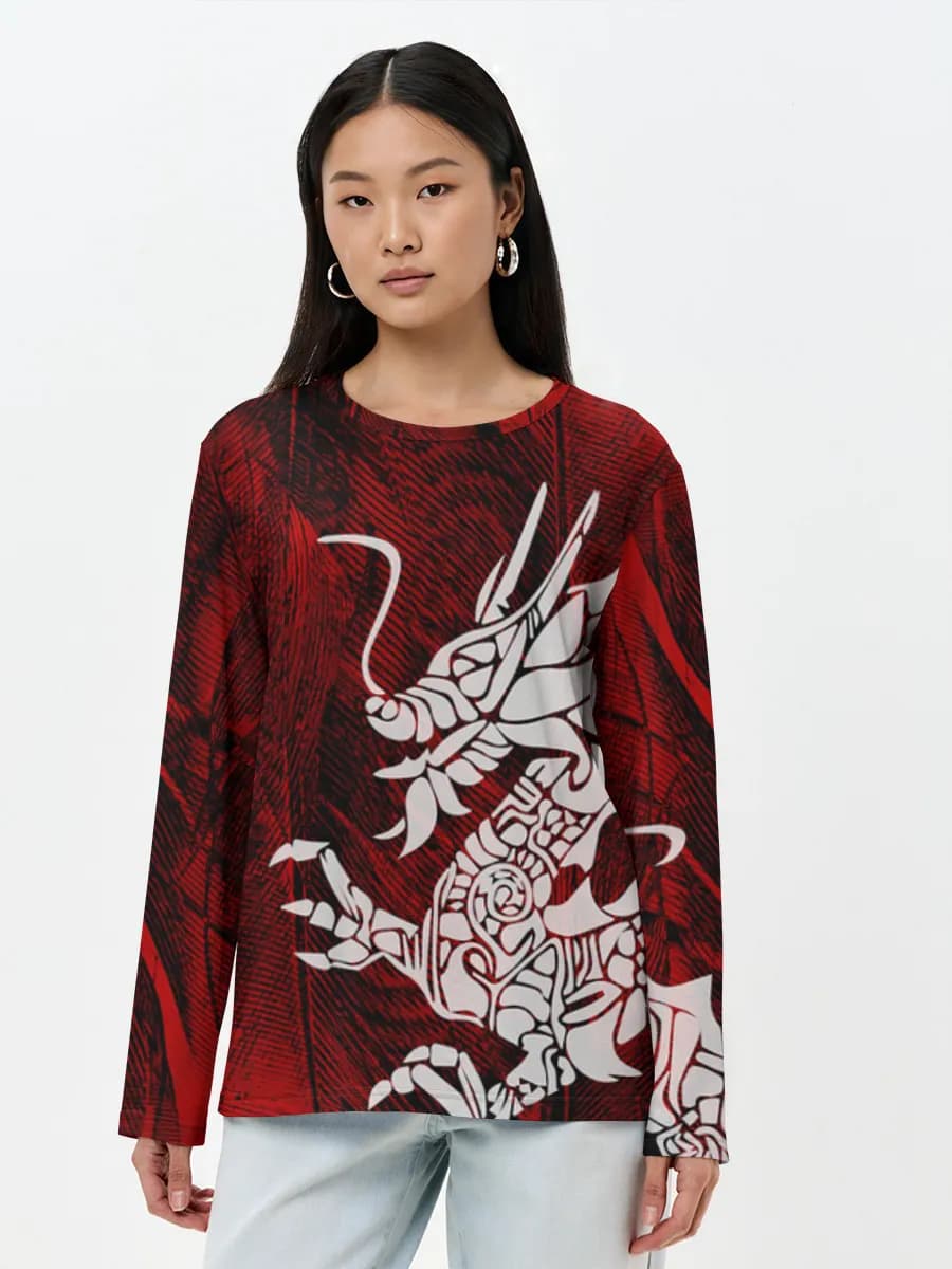 Damen Baumwoll Langarmshirt