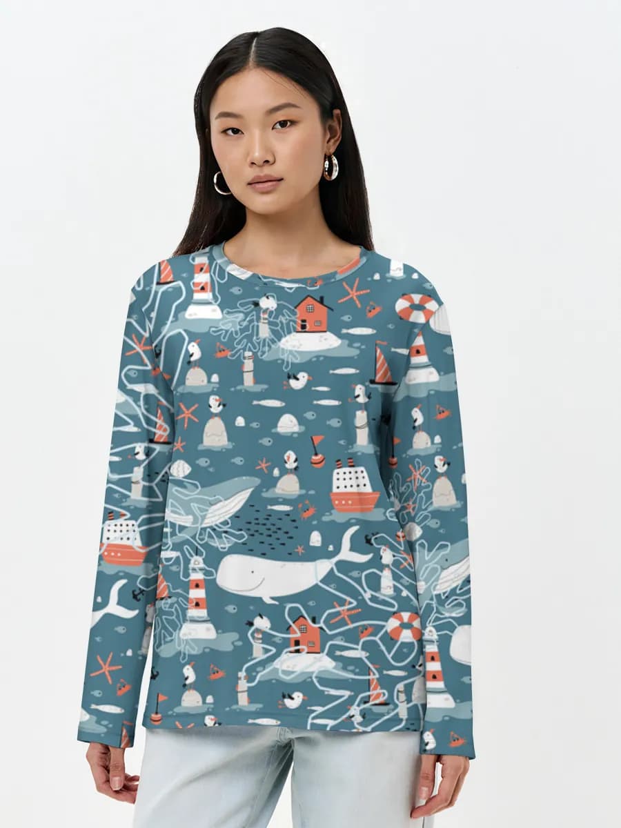 Women's long sleeve shirt. Cotton