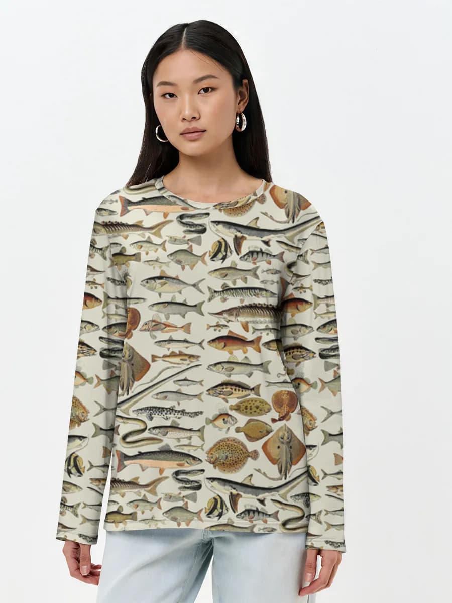 T-shirt Coton Manches Longues Femme