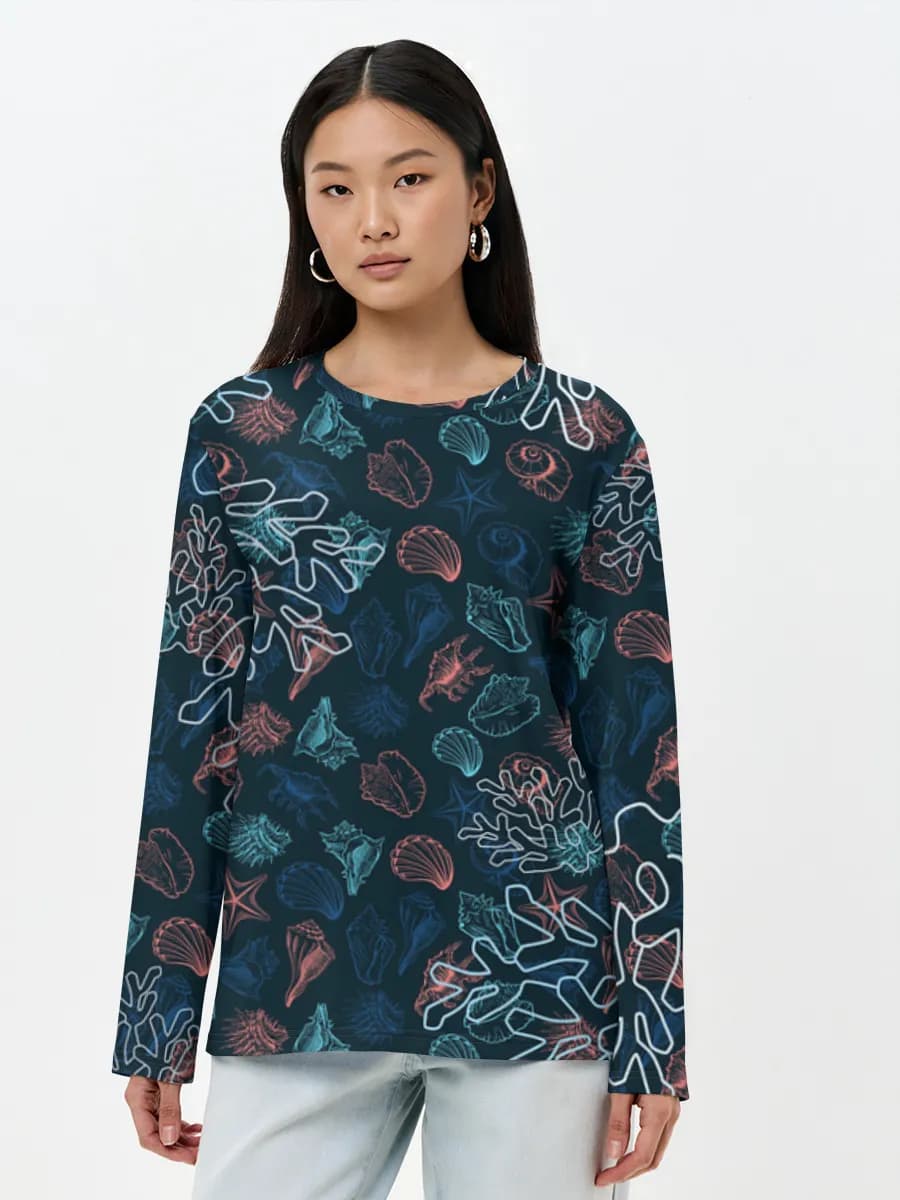 Women's long sleeve shirt. Cotton