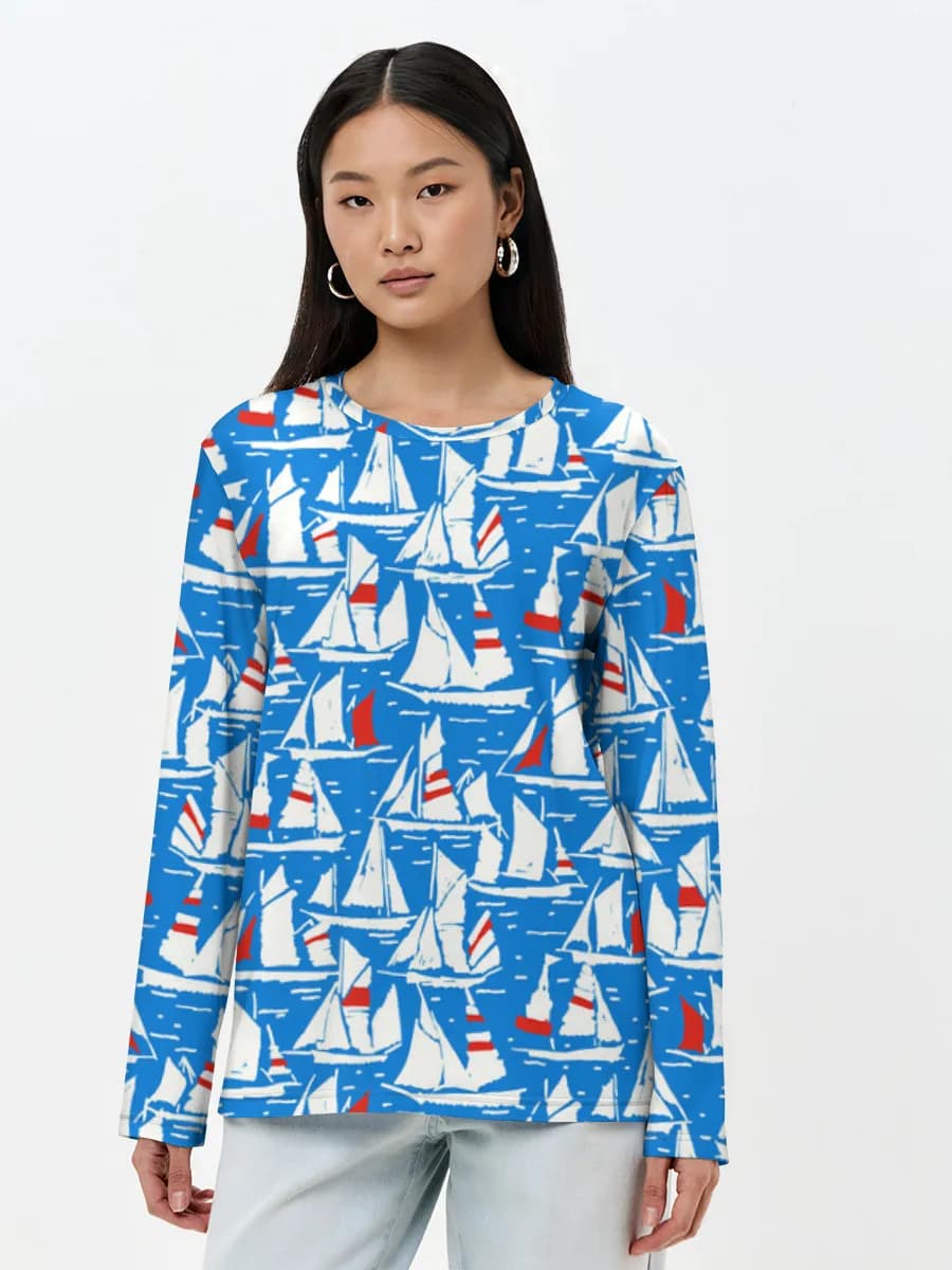 T-shirt Coton Manches Longues Femme