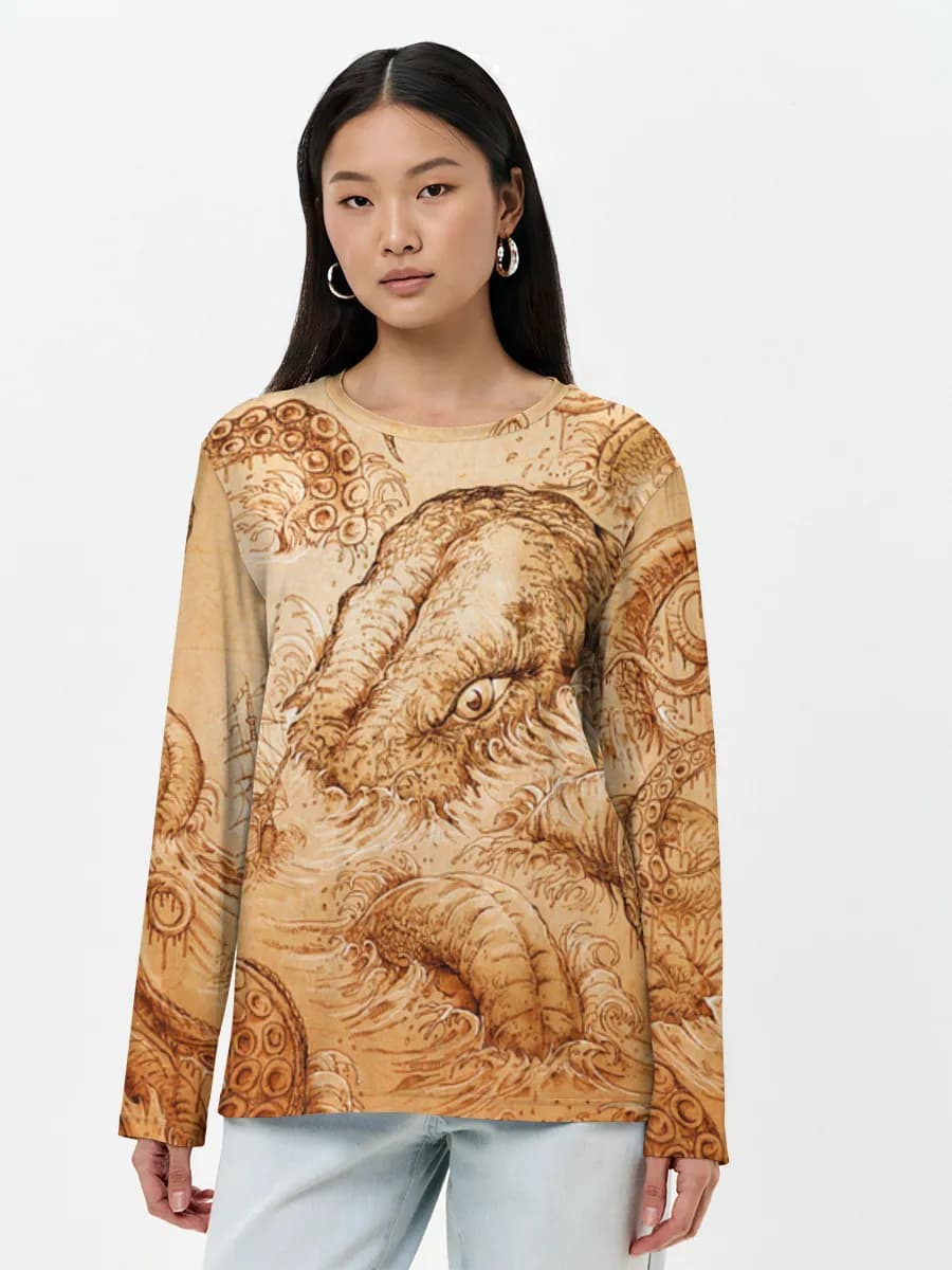 Camisa de manga larga para mujer. Algodón.