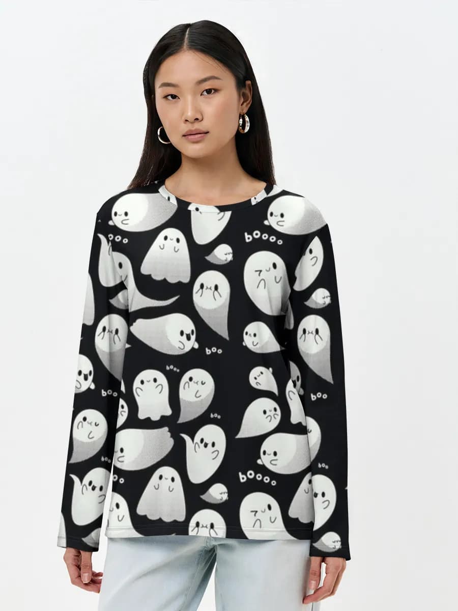 T-shirt Coton Manches Longues Femme