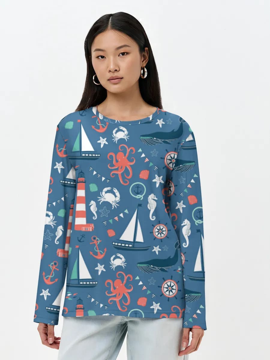 Women's long sleeve shirt. Cotton