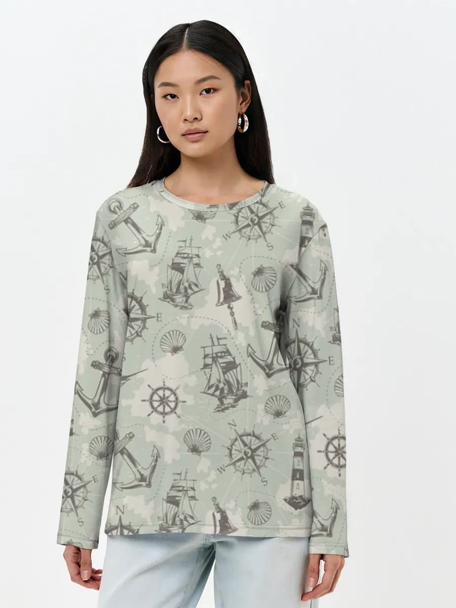 Camisa de manga larga para mujer. Algodón.