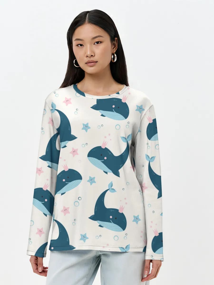 T-shirt Coton Manches Longues Femme