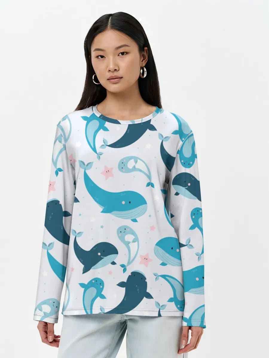 Camisa de manga larga para mujer. Algodón.