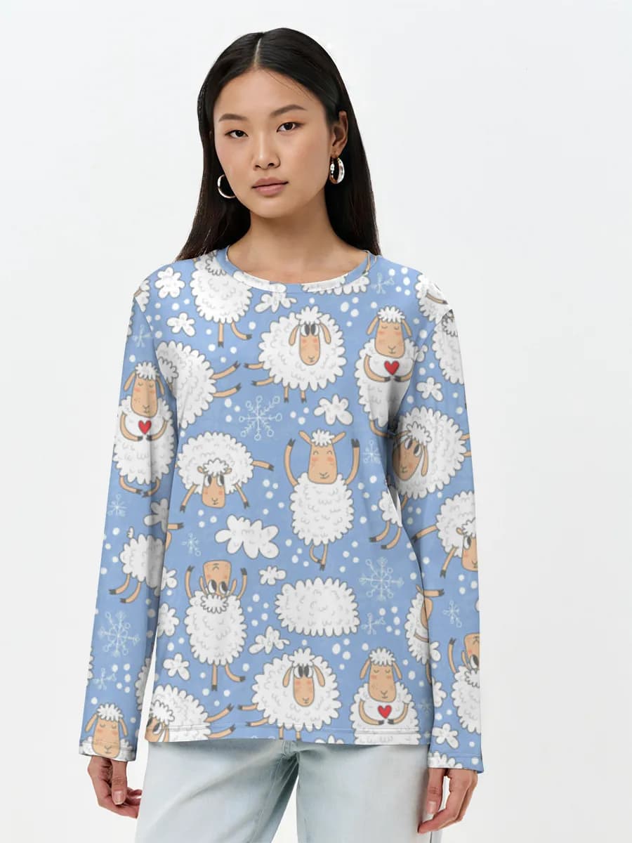 T-shirt Coton Manches Longues Femme