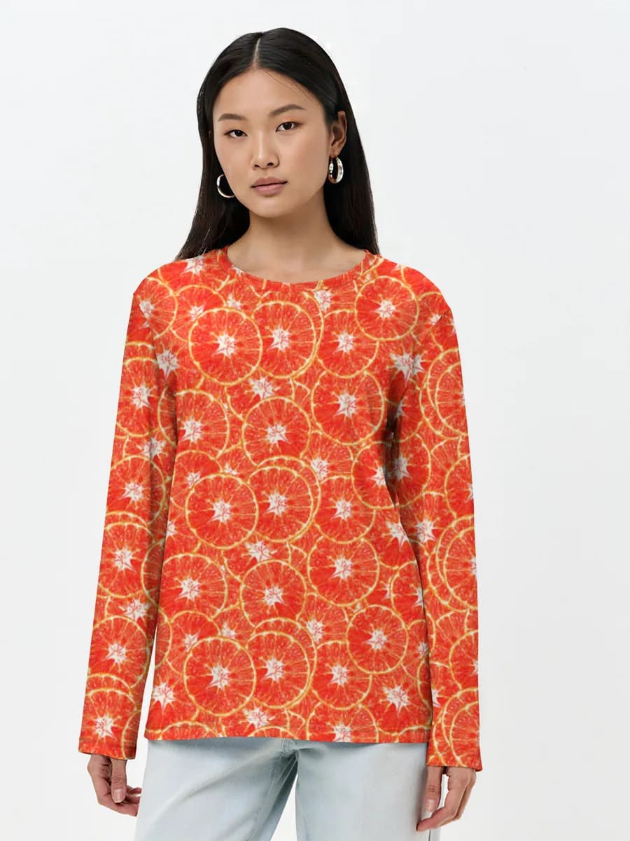 Damen Baumwoll Langarmshirt