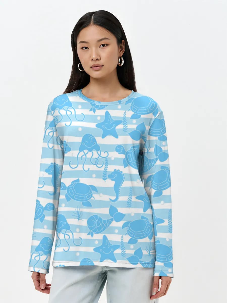 T-shirt Coton Manches Longues Femme