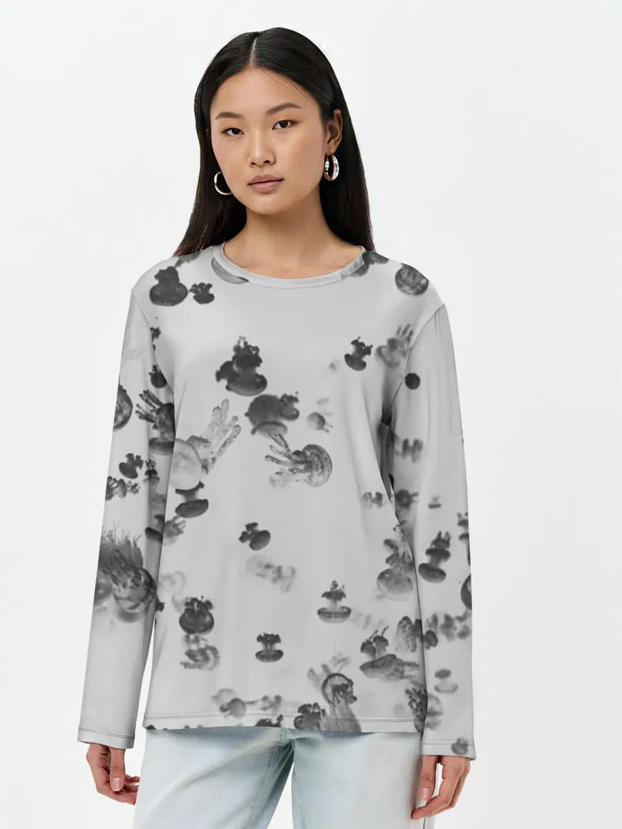 Camisa de manga larga para mujer. Algodón.