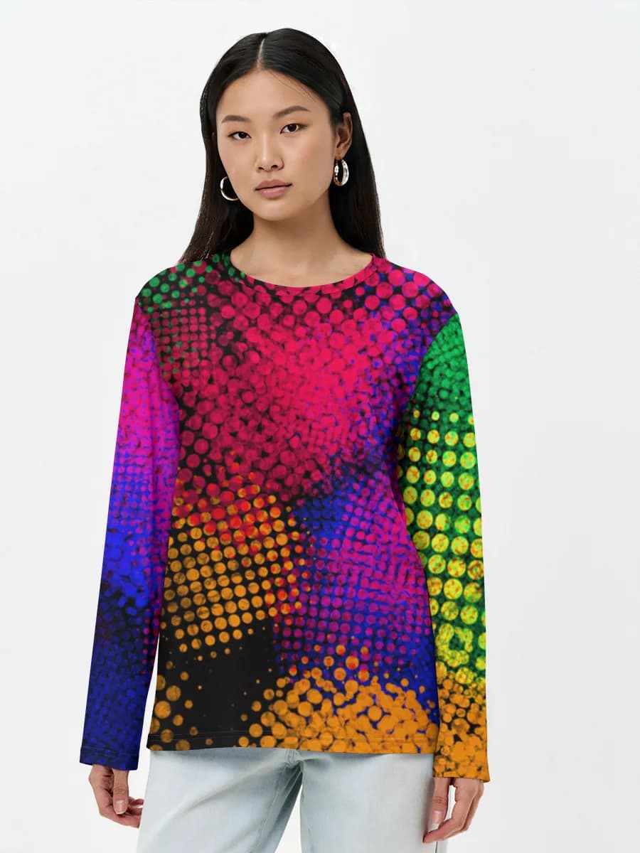 Damen Baumwoll Langarmshirt