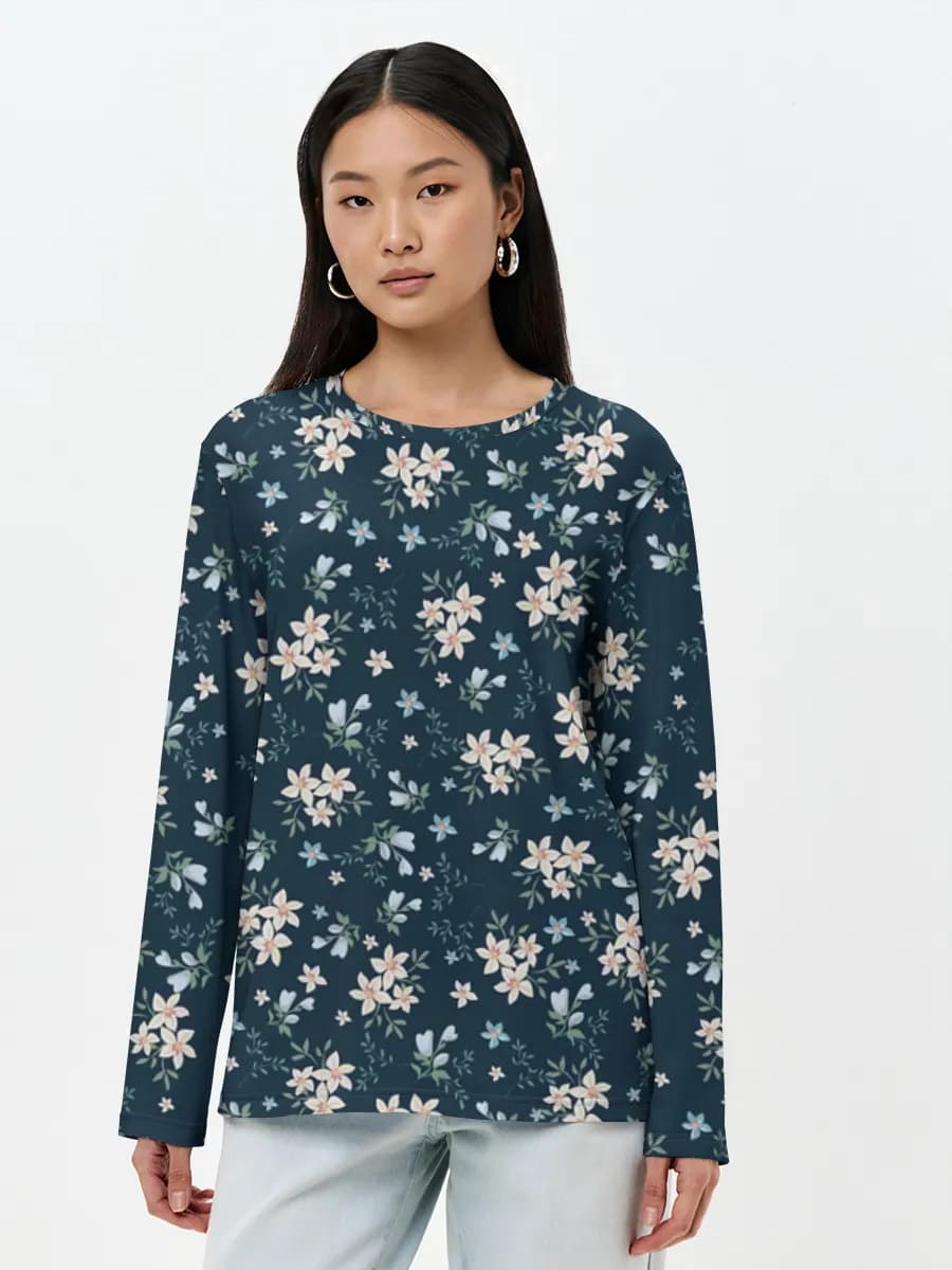 Camisa de manga larga para mujer. Algodón.