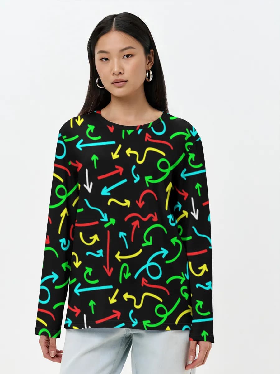 Damen Baumwoll Langarmshirt