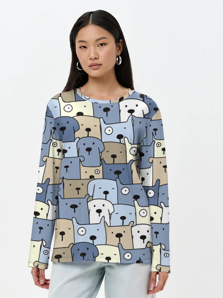 Camisa de manga larga para mujer. Algodón.