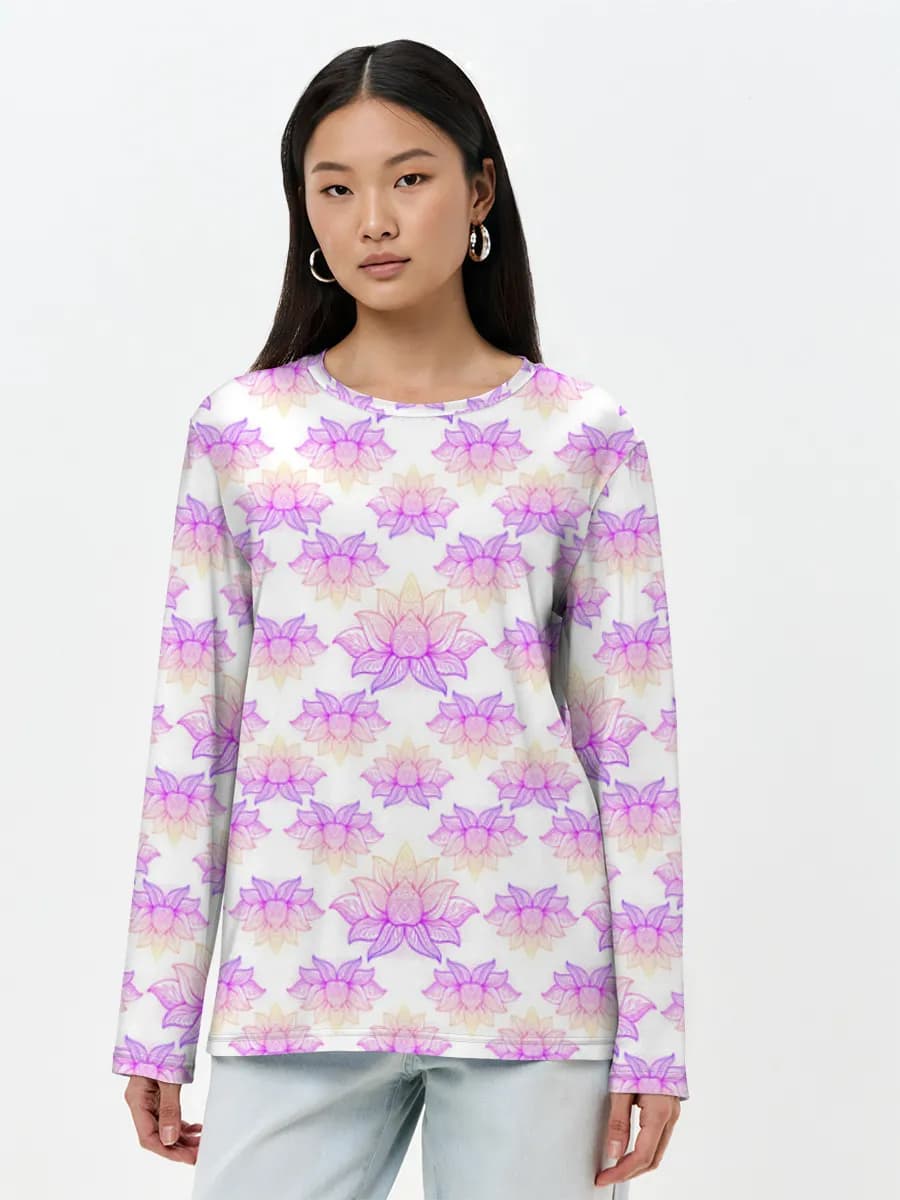 Damen Baumwoll Langarmshirt