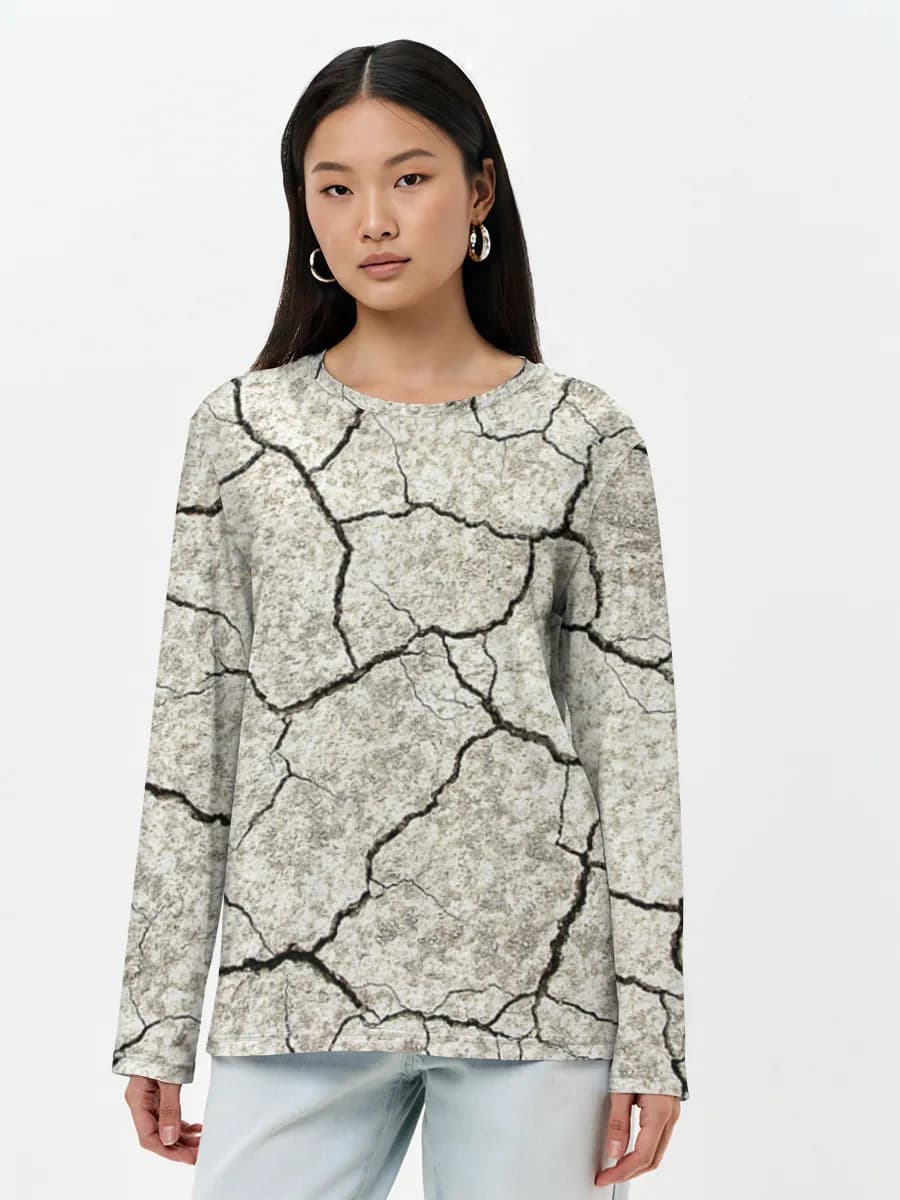 Damen Baumwoll Langarmshirt