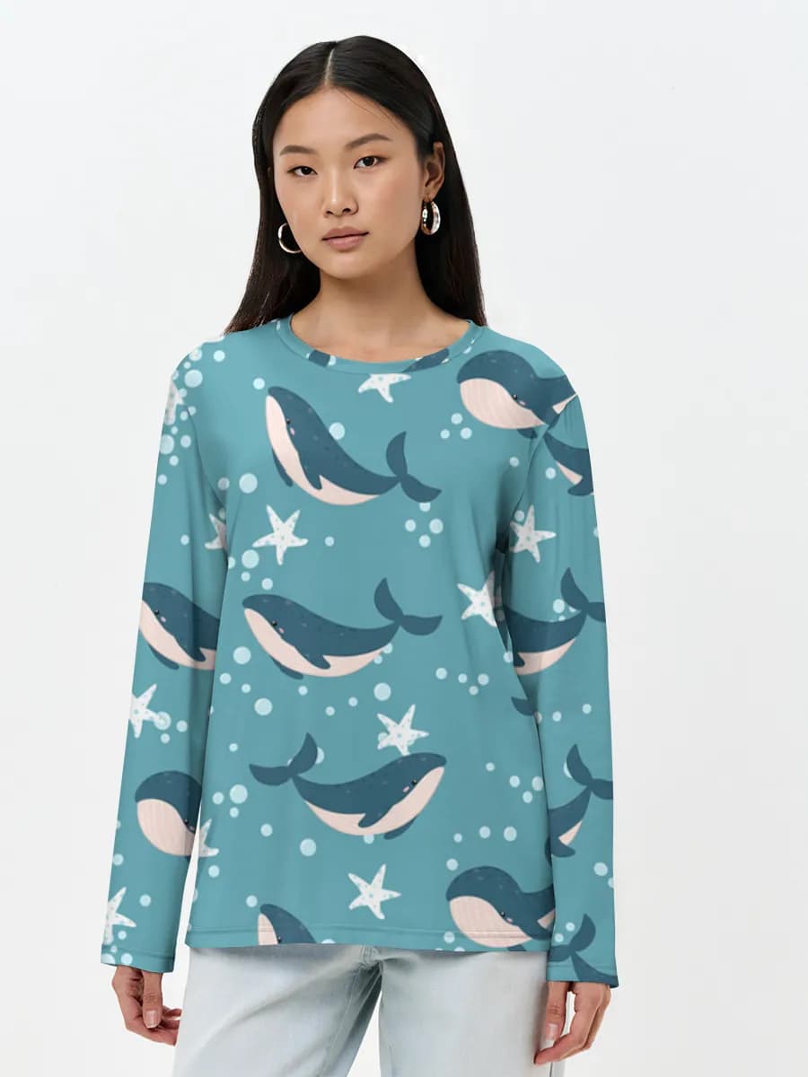 T-shirt Coton Manches Longues Femme