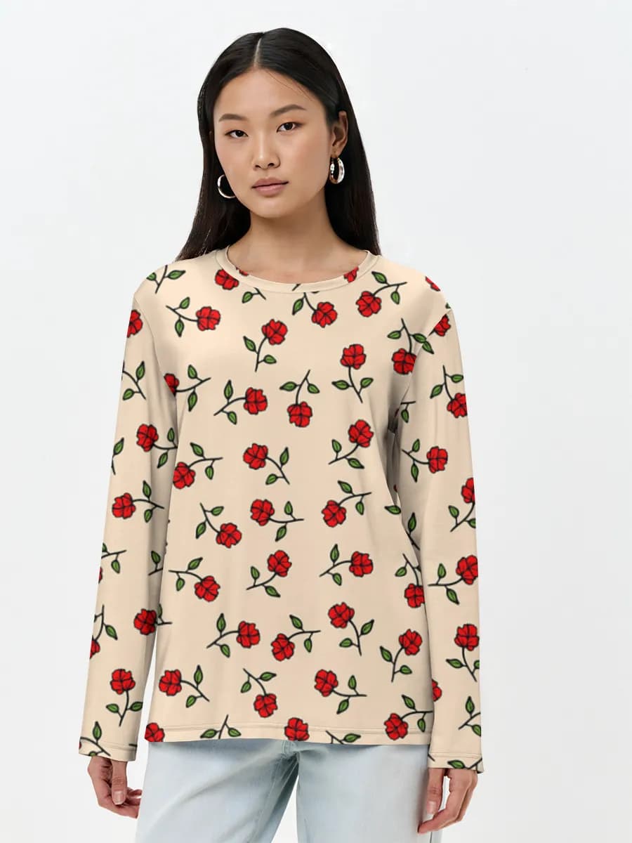 T-shirt Coton Manches Longues Femme