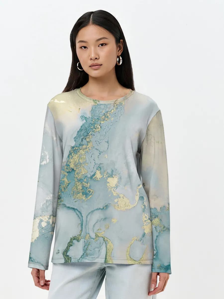 Damen Baumwoll Langarmshirt