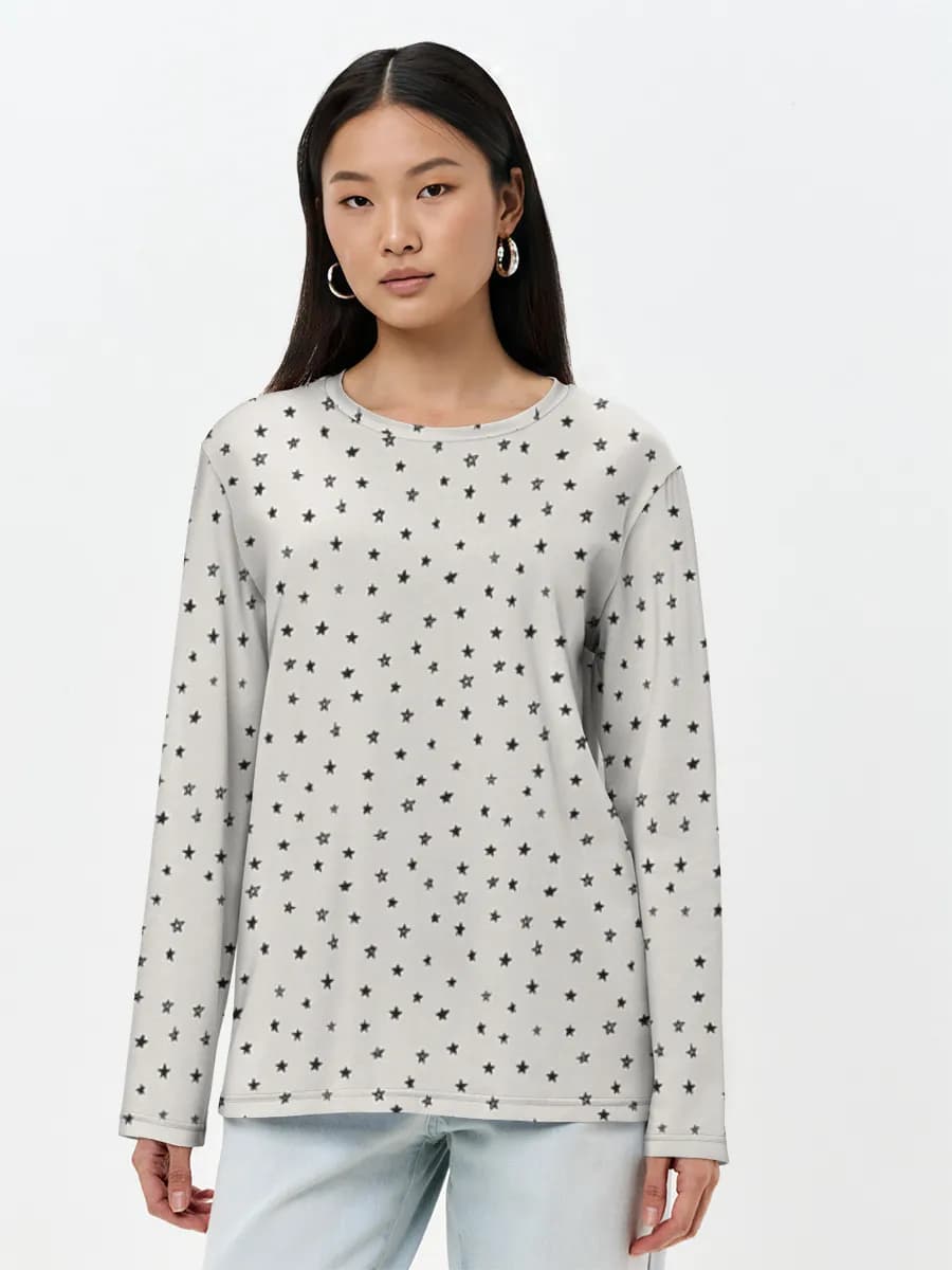 T-shirt Coton Manches Longues Femme