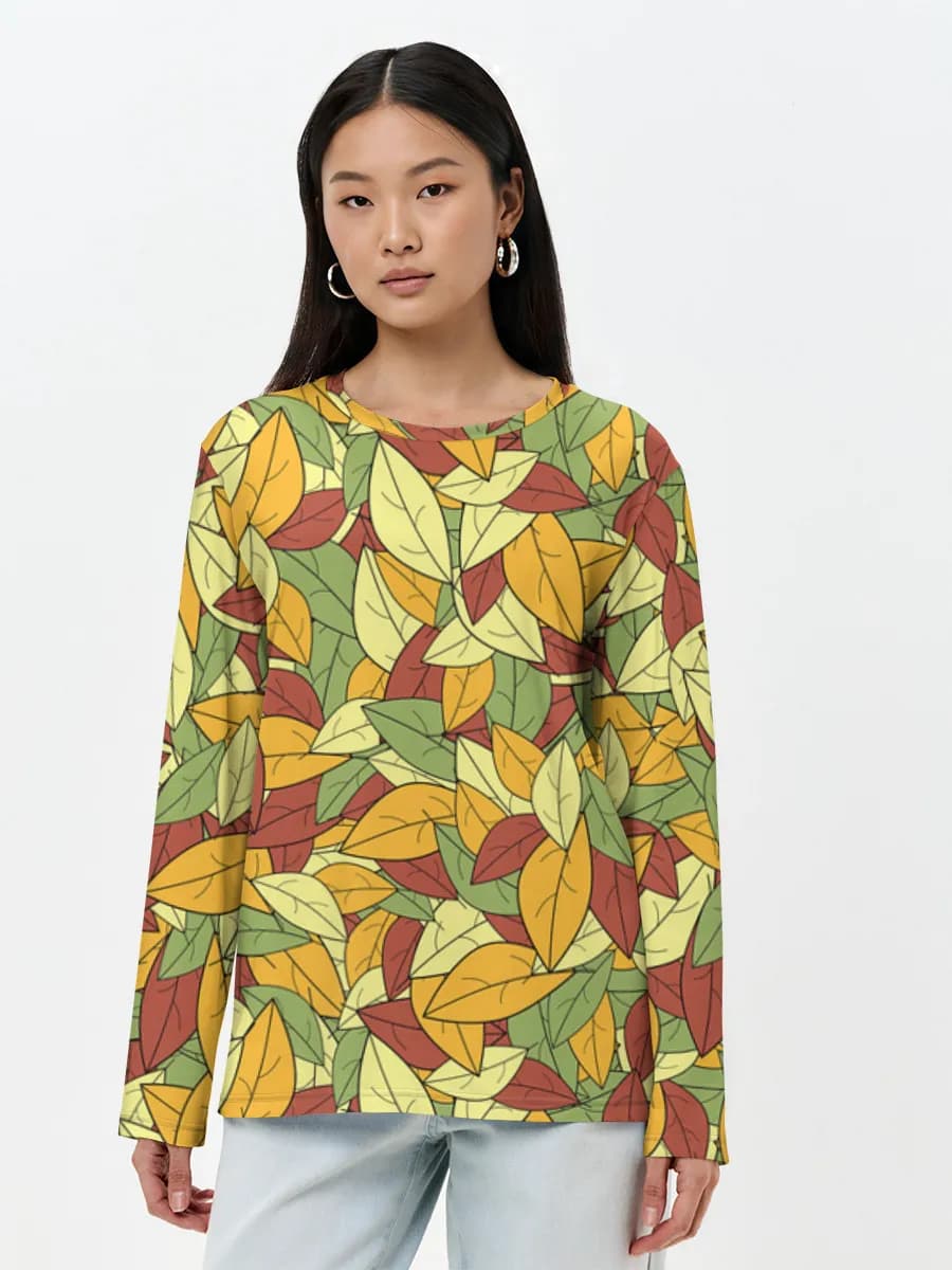 Damen Baumwoll Langarmshirt